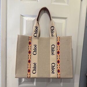 Designer Beige Canvas Tote Bag